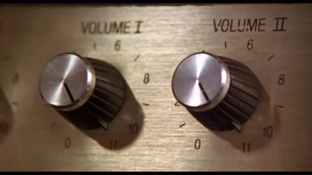 guitar amplifier going to 11 like in spinal tap